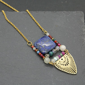 JewelTone Lapis Cascade Necklace