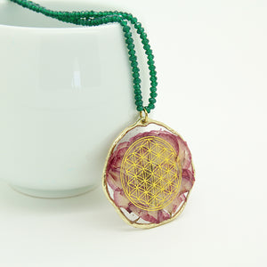 Petals and Life flower Necklace