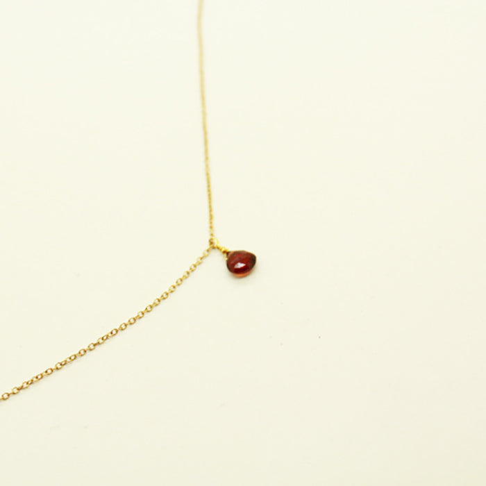 Tiny Garnet  Necklace