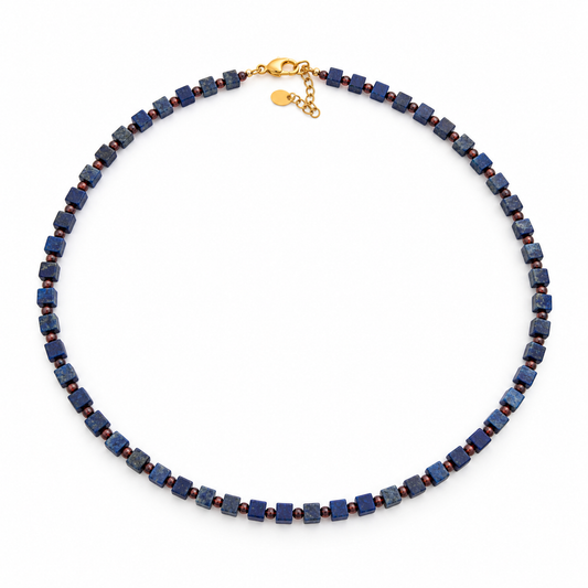 Persian Lapis lazuli and garnet necklace - Yalda Concept Store Persan