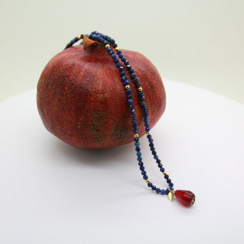 Lapus Lazuli Pomegranate Necklace