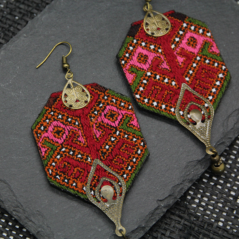 Embroidered Elegance Earrings