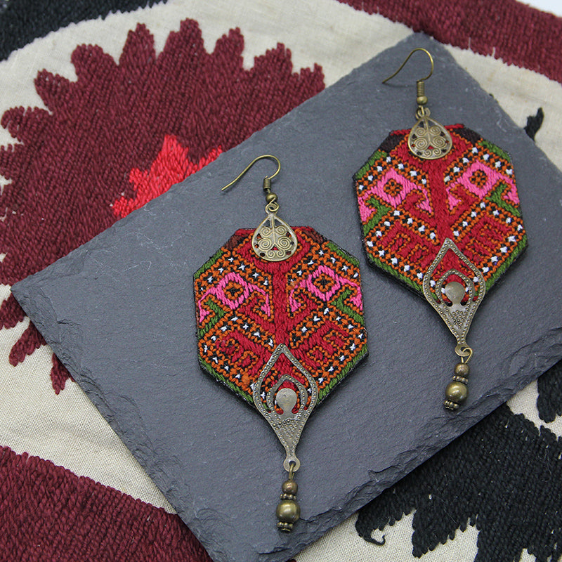 Embroidered Elegance Earrings