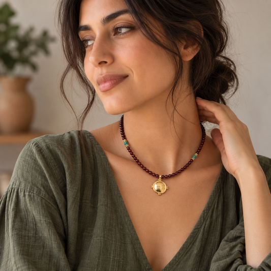 Statement Garnet Necklace
