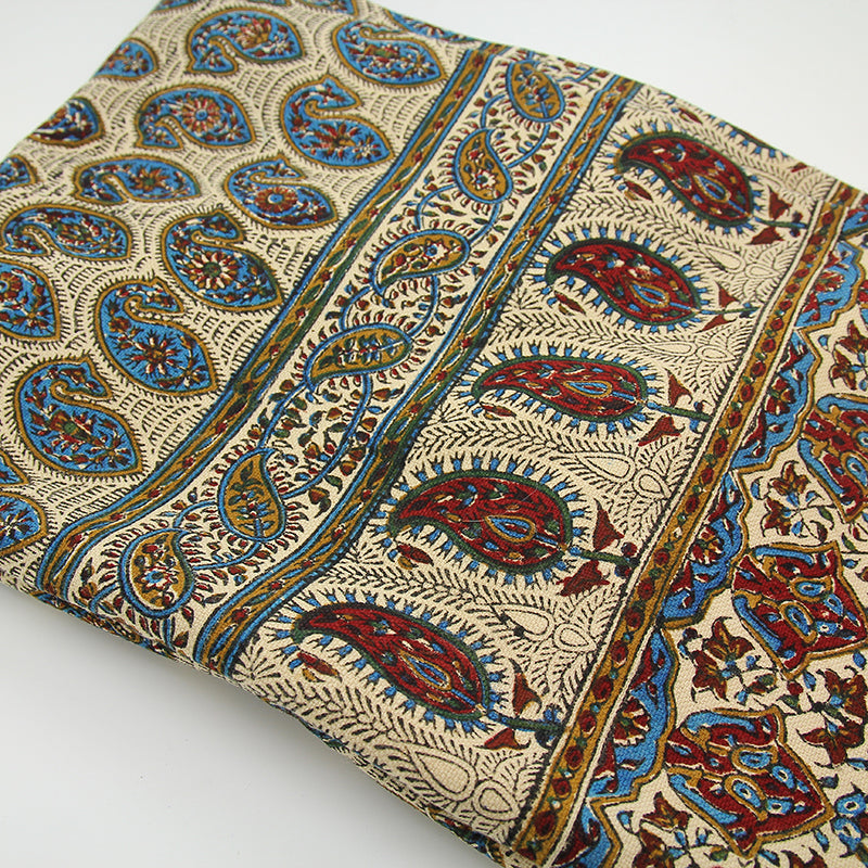 Handmade Tablecloth, Blue Motifs Ghalamkar 100x150 cm
