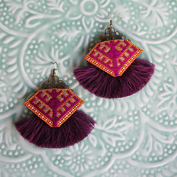 Persian Hand Embroidered Earrings