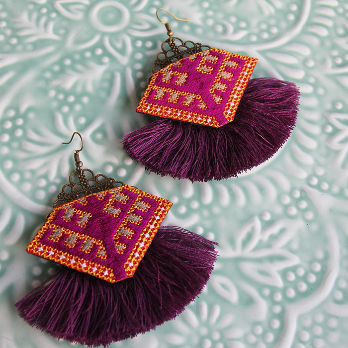 Persian Hand Embroidered Earrings