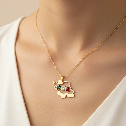 Persian map colors necklace - Yalda Concept Store Persan