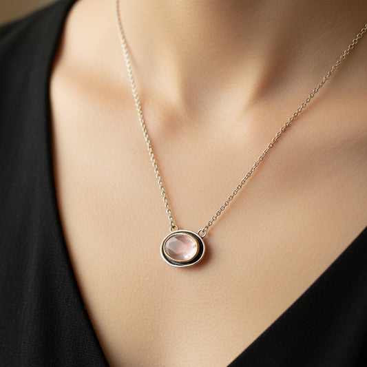 Pink Quartz necklace - Yalda Concept Store Persan