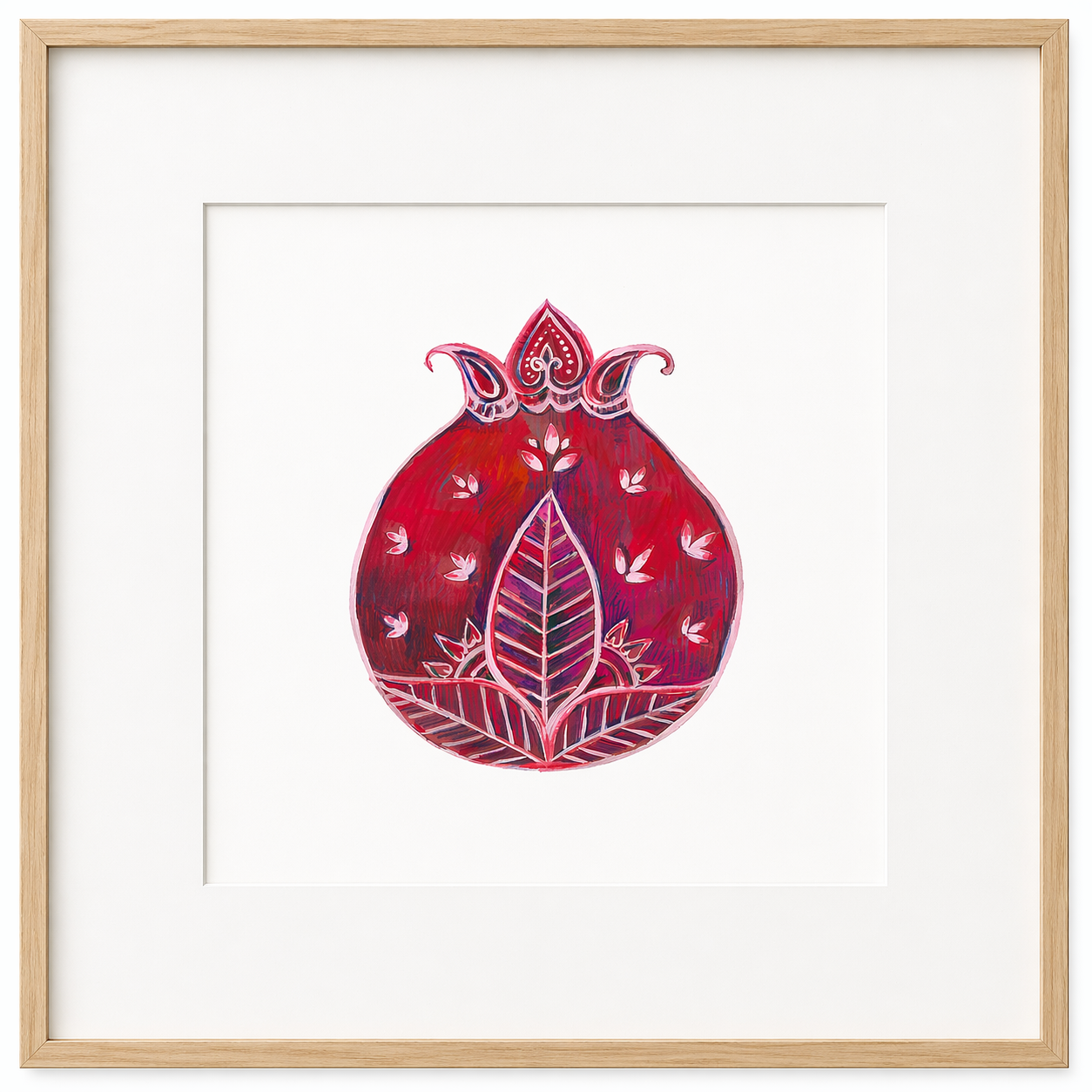 Pomegranate Illustration, Pomegranate Wall art, Pomegranate Art Print - Yalda Concept Store Persan