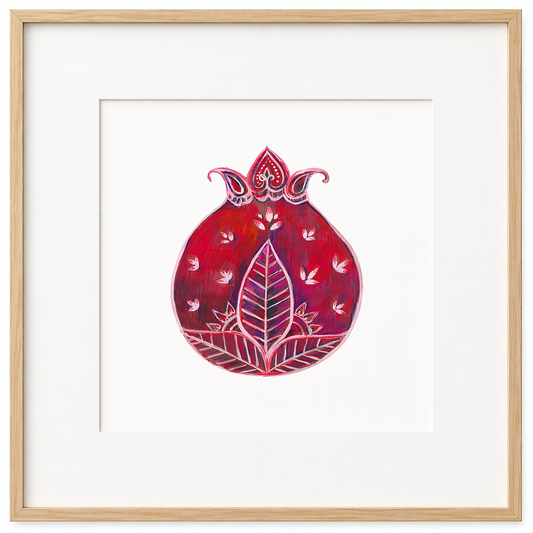 Pomegranate Illustration, Pomegranate Wall art, Pomegranate Art Print - Yalda Concept Store Persan