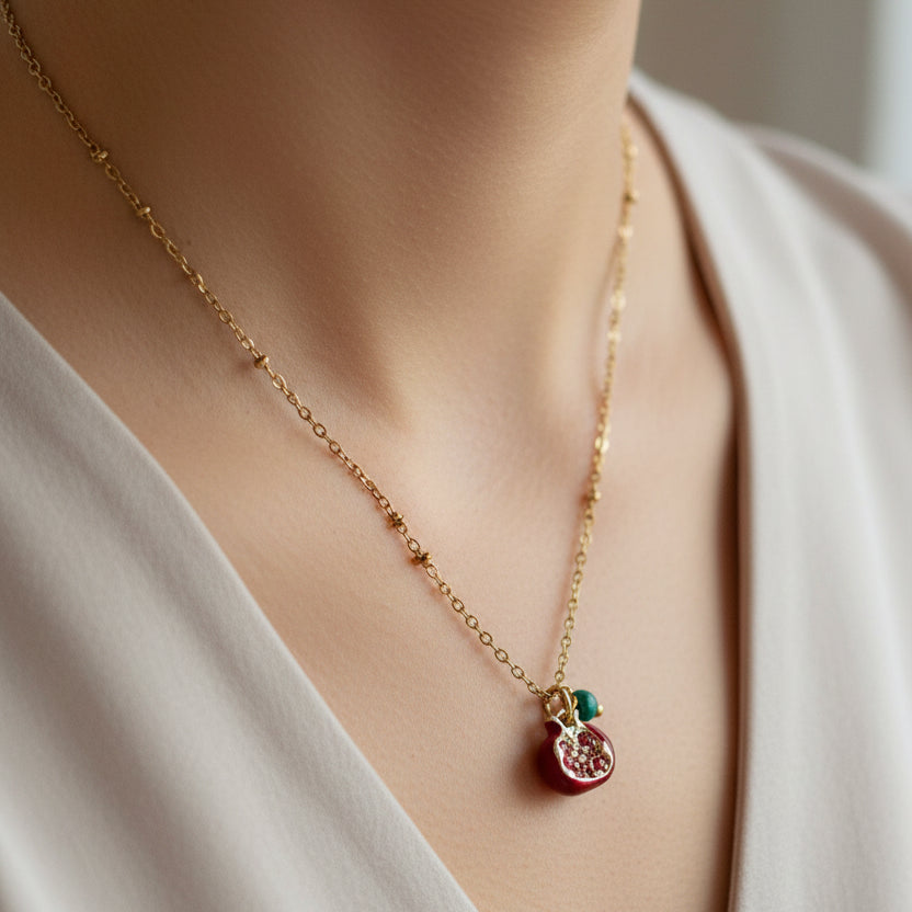 Collier Pomegranate Grenade - Bijou Persan Fait Main | Yalda)