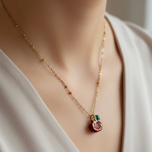 Collier Pomegranate Grenade - Bijou Persan Fait Main | Yalda)