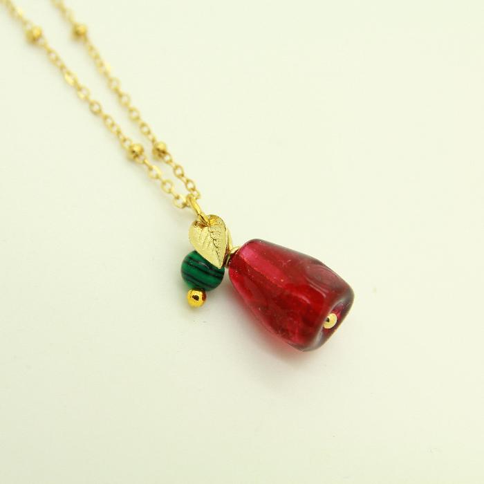 Pomegranate and Malachite necklace