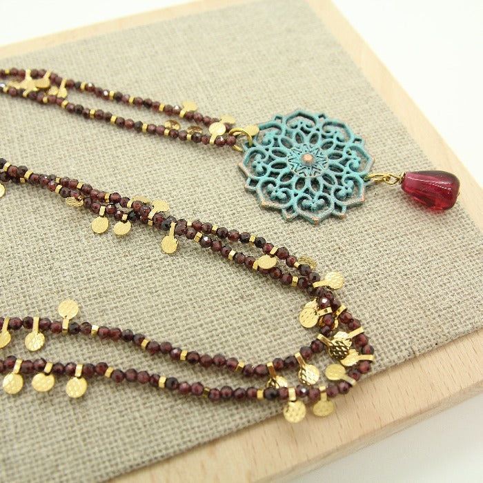 Colorful Boho Long Fringe Necklace Wood Beads and Tassels