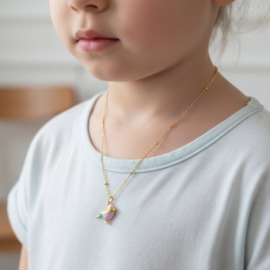 Pink Bird Necklace - Yalda Concept Store Persan