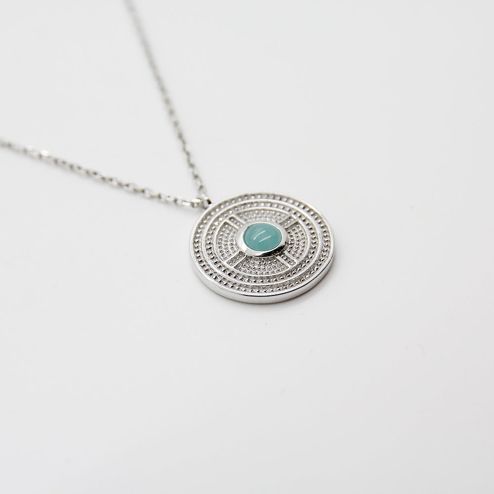 Aquamarine Silver Necklace