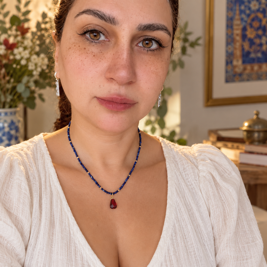 Lapus Lazuli Pomegranate Necklace