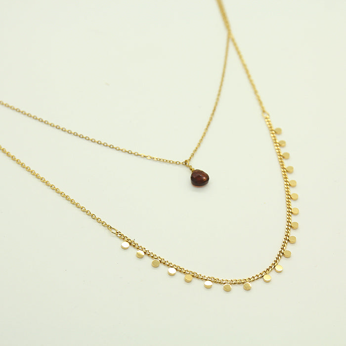 Garnet Double chain Necklace