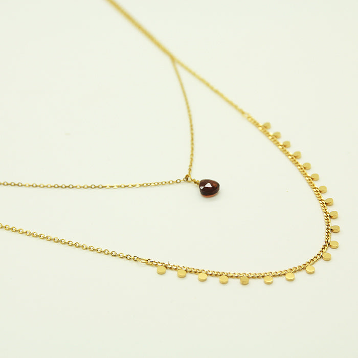Garnet Double chain Necklace