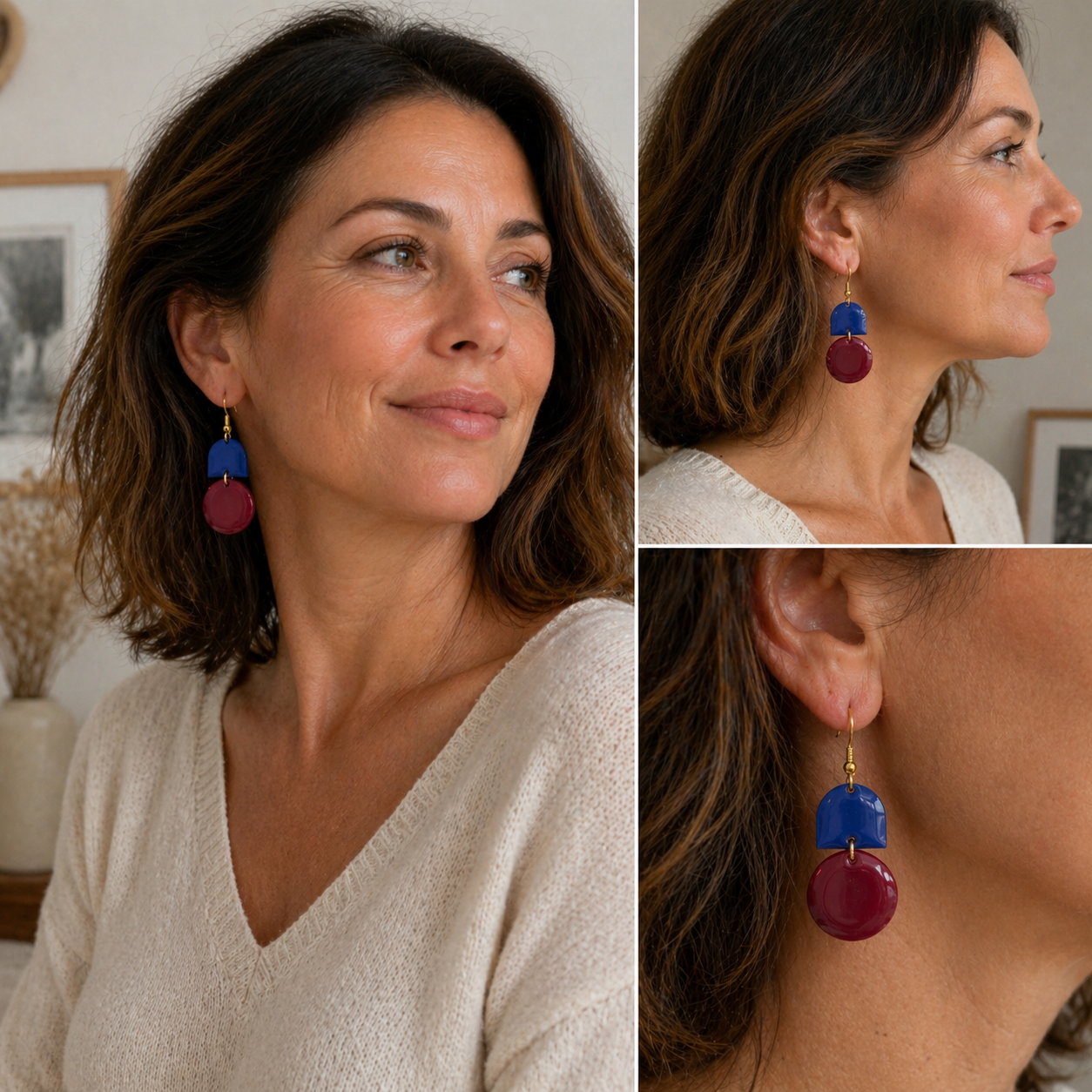 Blue and vine Earrings - Yalda Concept Store Persan