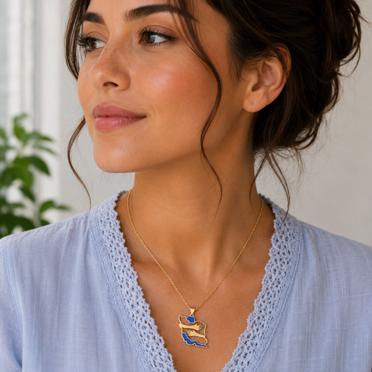 Persian Àghoosh Map Necklace