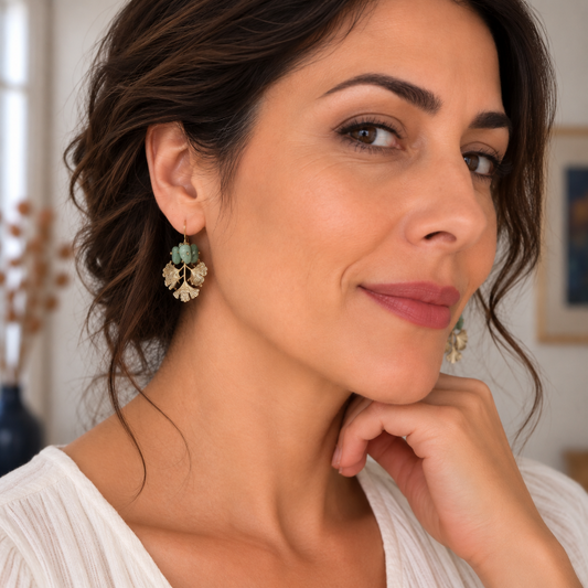 Jade Ginkgo earrings