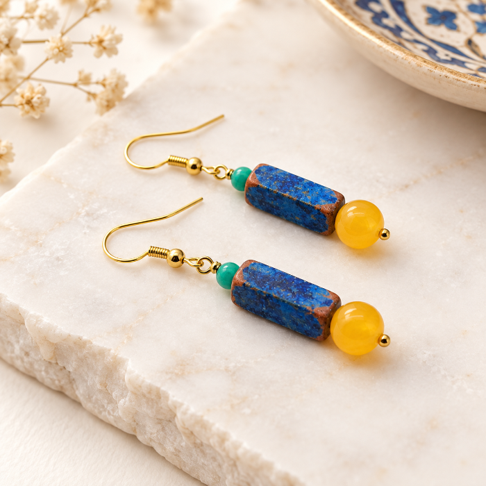Bobylon Yellow Earrings - Yalda Concept Store Persan