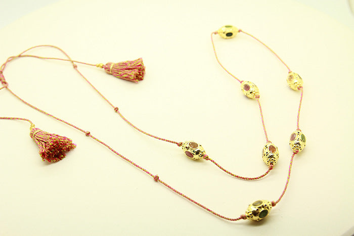 Long Agate stone necklace