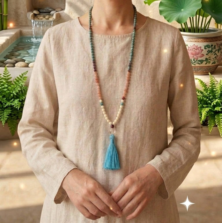 Moon, Sun and Sky Mala Necklace - Yalda Concept Store Persan