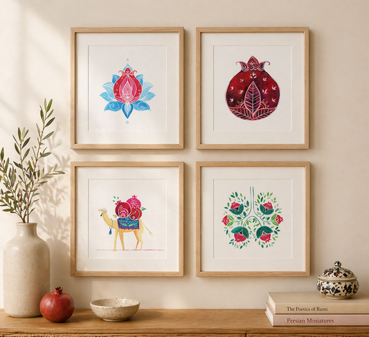 Pomegranate Illustration Set - Yalda Concept Store Persan