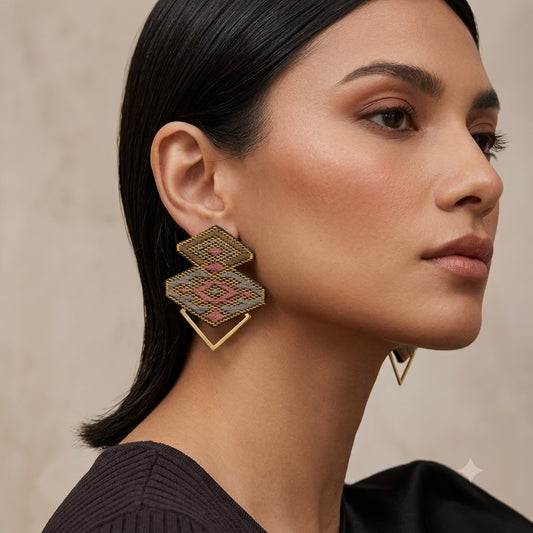 Persian Mumtaz  Embroidered  Earrings