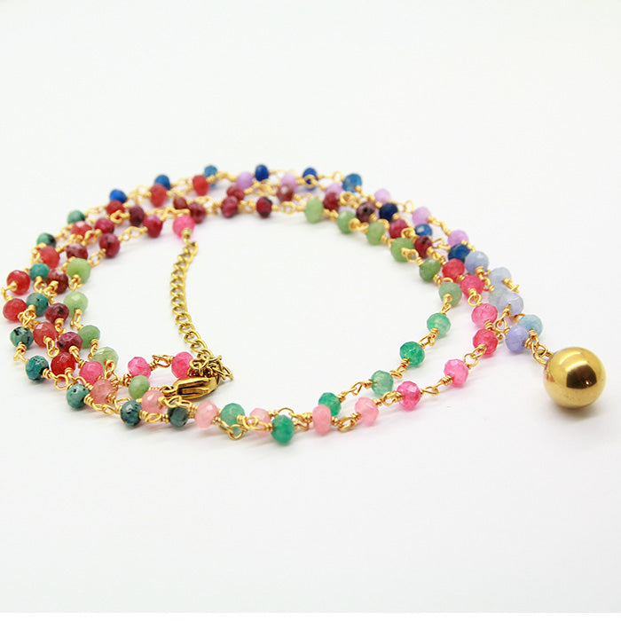 Rainbow stone necklace