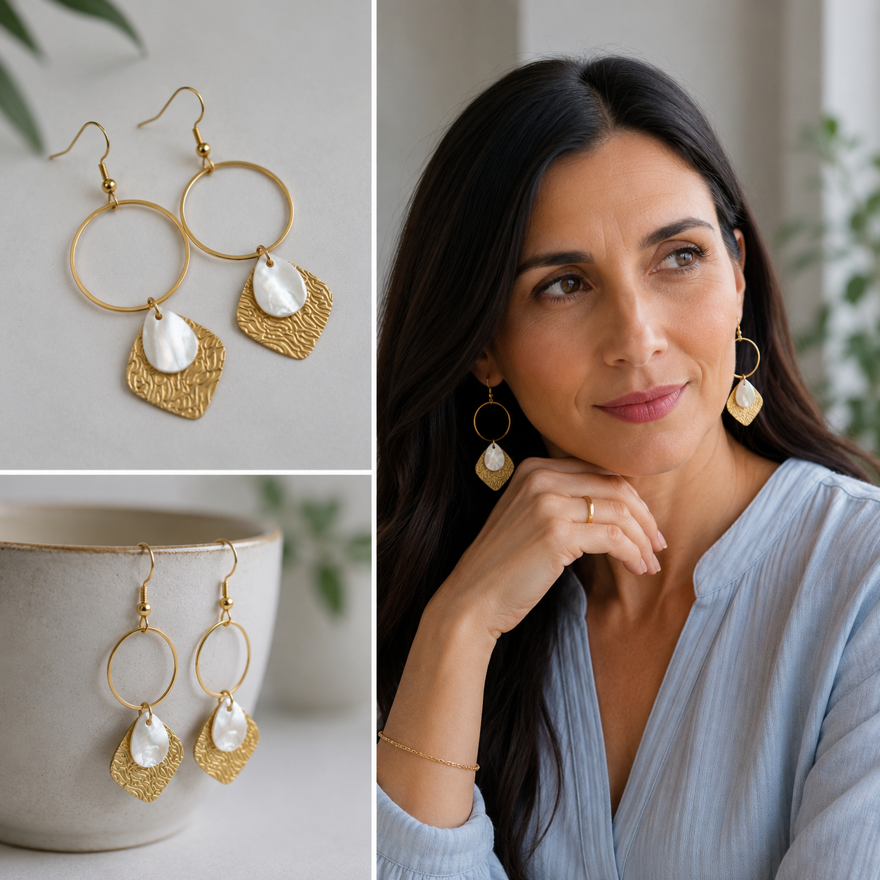 White drop earrings