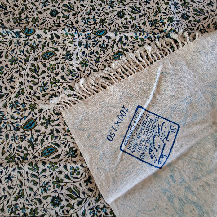 Blue Ghalamkar 100x150 cm - Yalda Concept Store Persan