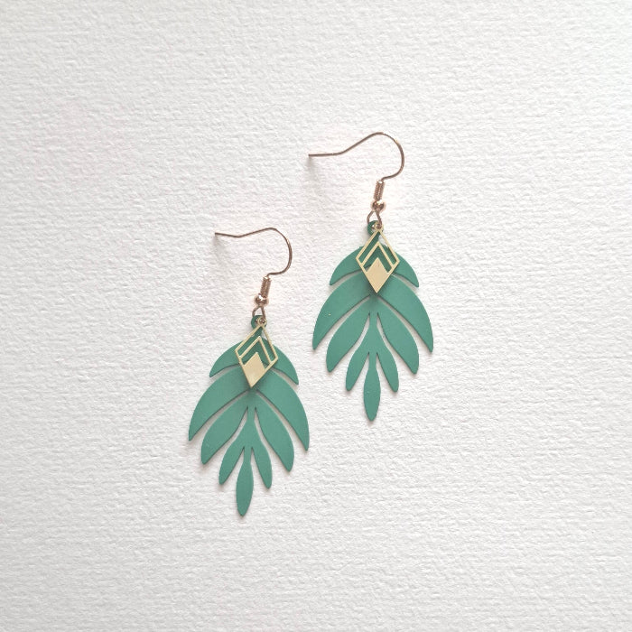 Green leave Earrings (m - Yalda Concept Store Persan