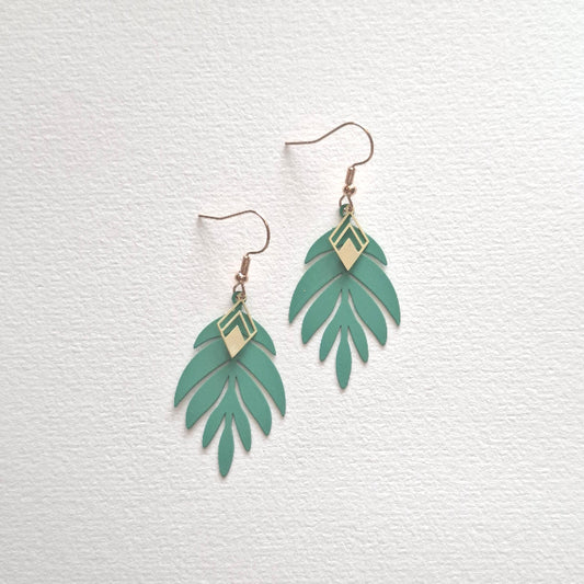 Green leave Earrings (m - Yalda Concept Store Persan