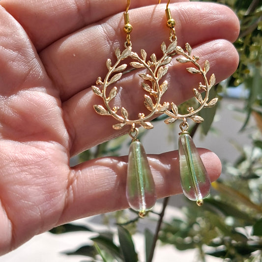 Olive drop earrings - Yalda Concept Store Persan