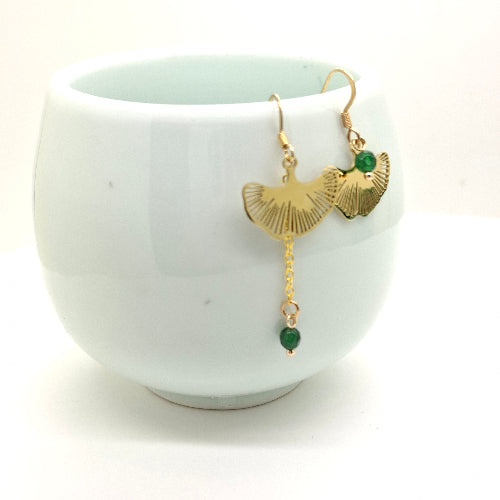 Geen Stones Ginkgo earrings