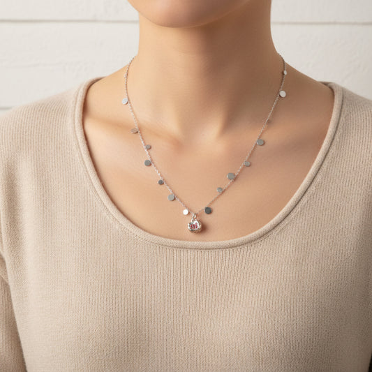 Pomegranate Silverish Necklace - Yalda Concept Store Persan