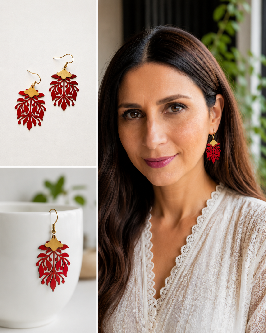 Statement Red Earrings