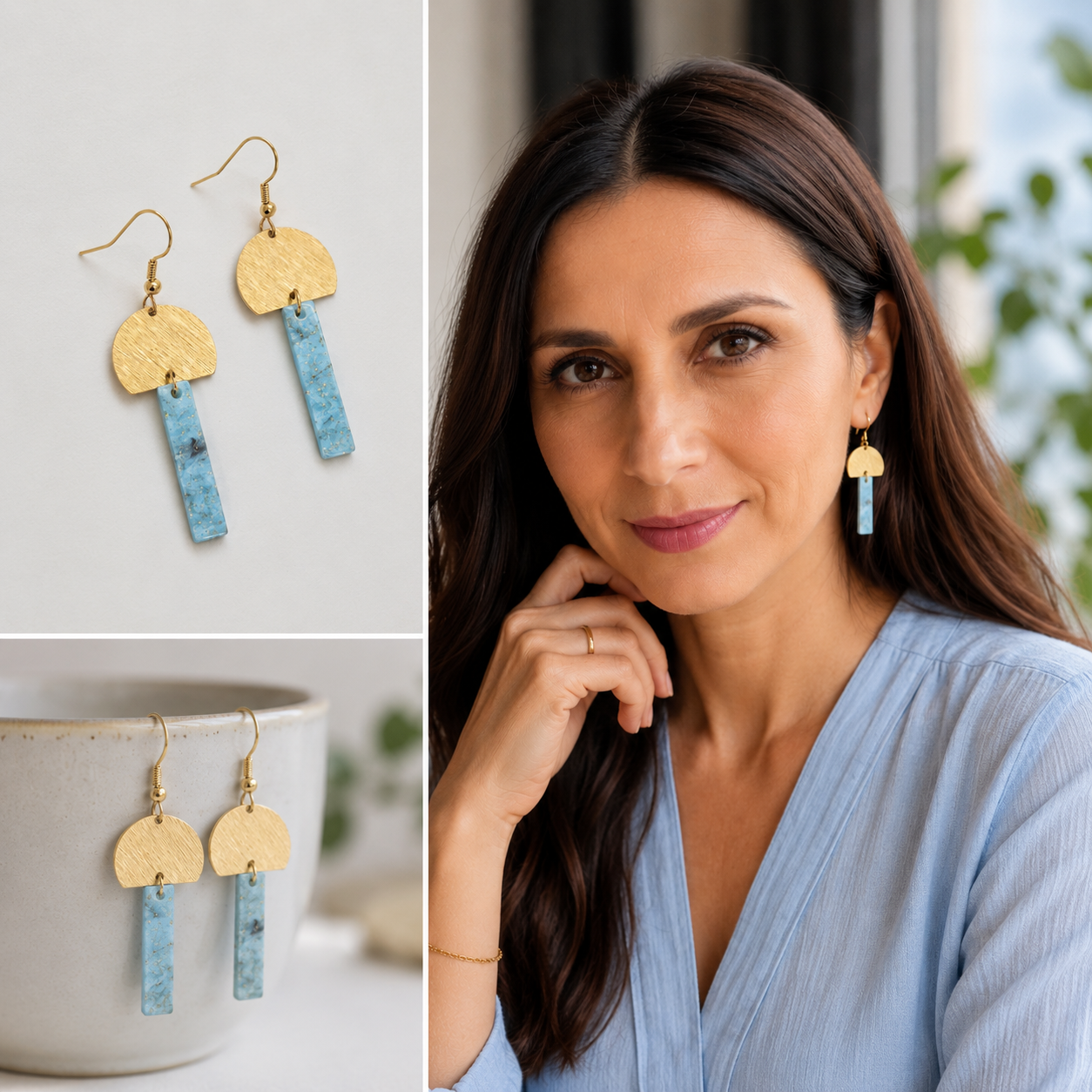 Lustre Line Earrings - Yalda Concept Store Persan