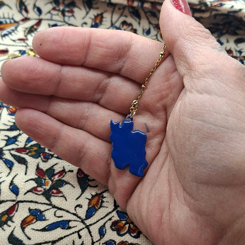 Handmade Enamel Iran map necklace - Yalda Concept Store Persan