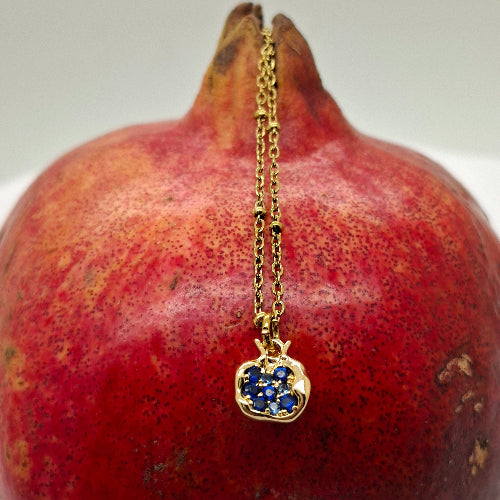 Blue Pomegranate Necklace - Yalda Concept Store Persan