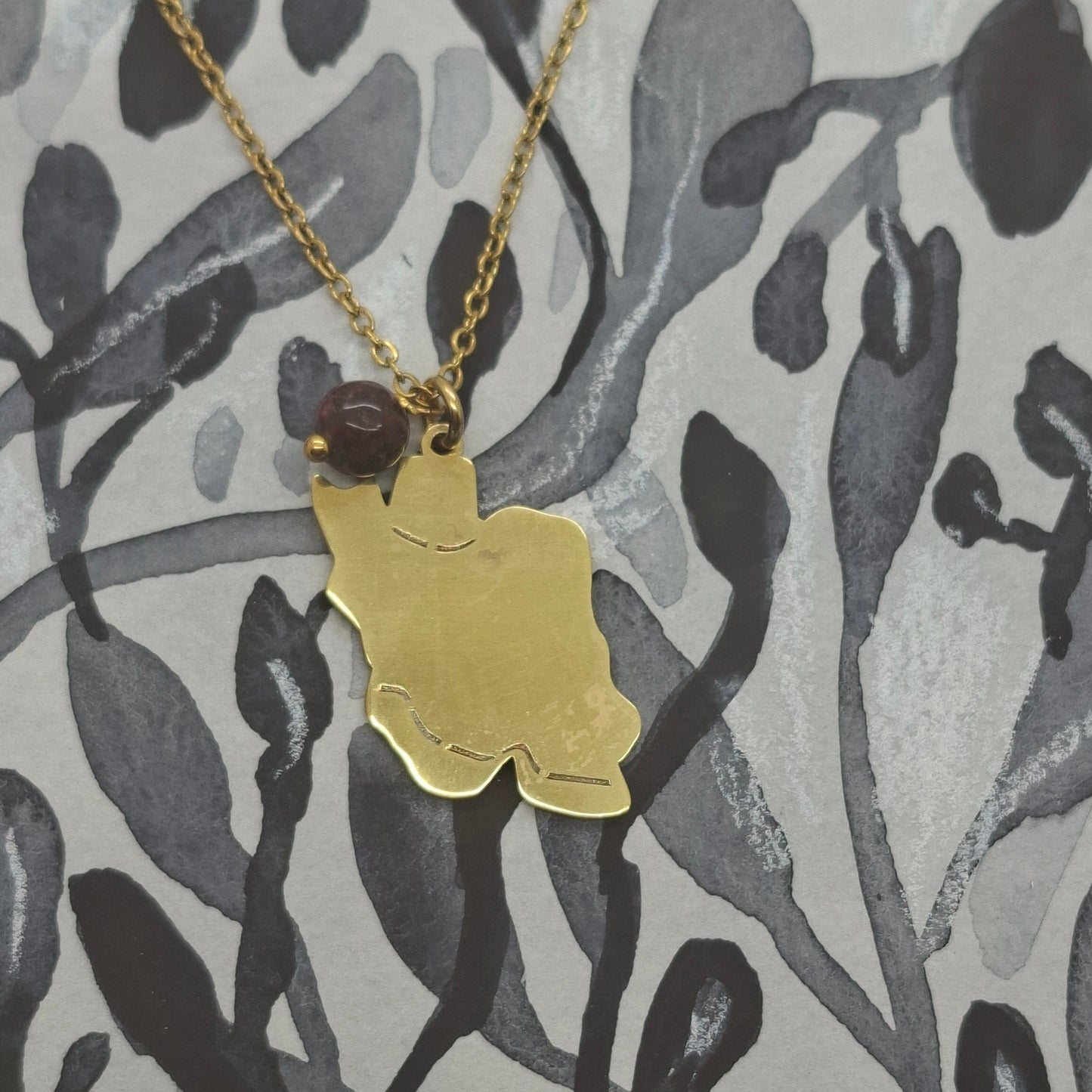 Persian Map Necklace with garnet