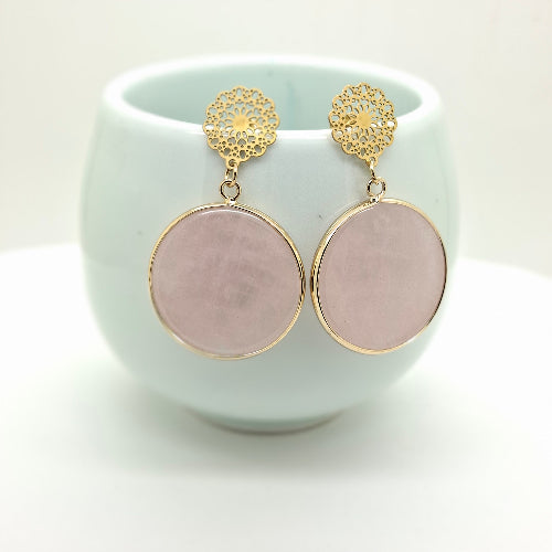 Persian Pink Quartz Earrings