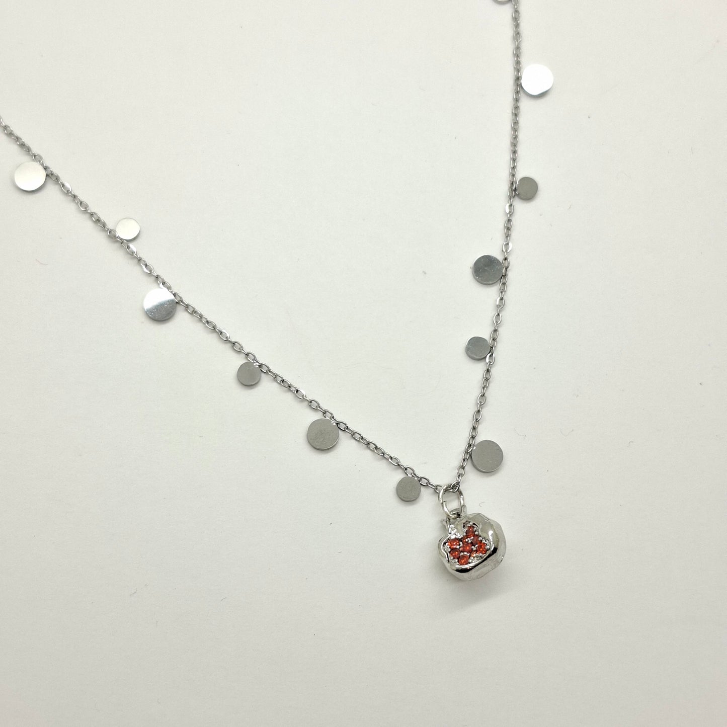 Pomegranate Silverish Necklace