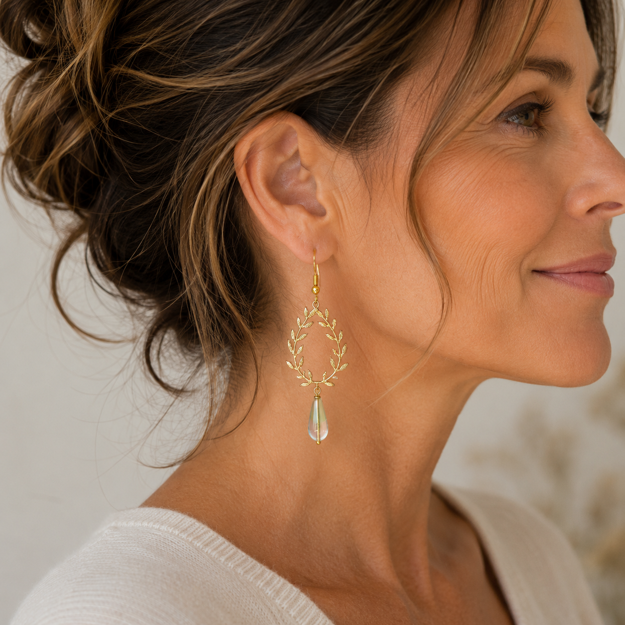 Olive drop earrings