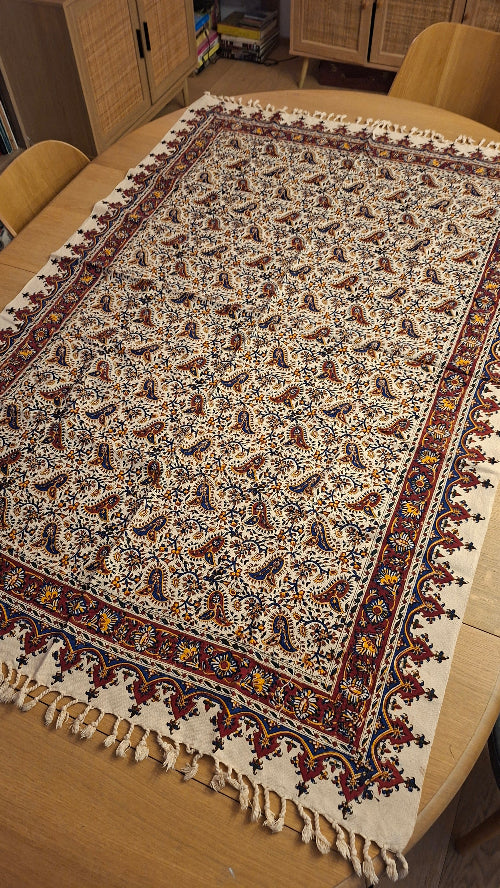 Handmade Tablecloth, Grape pattern Ghalamkar 100x140 cm