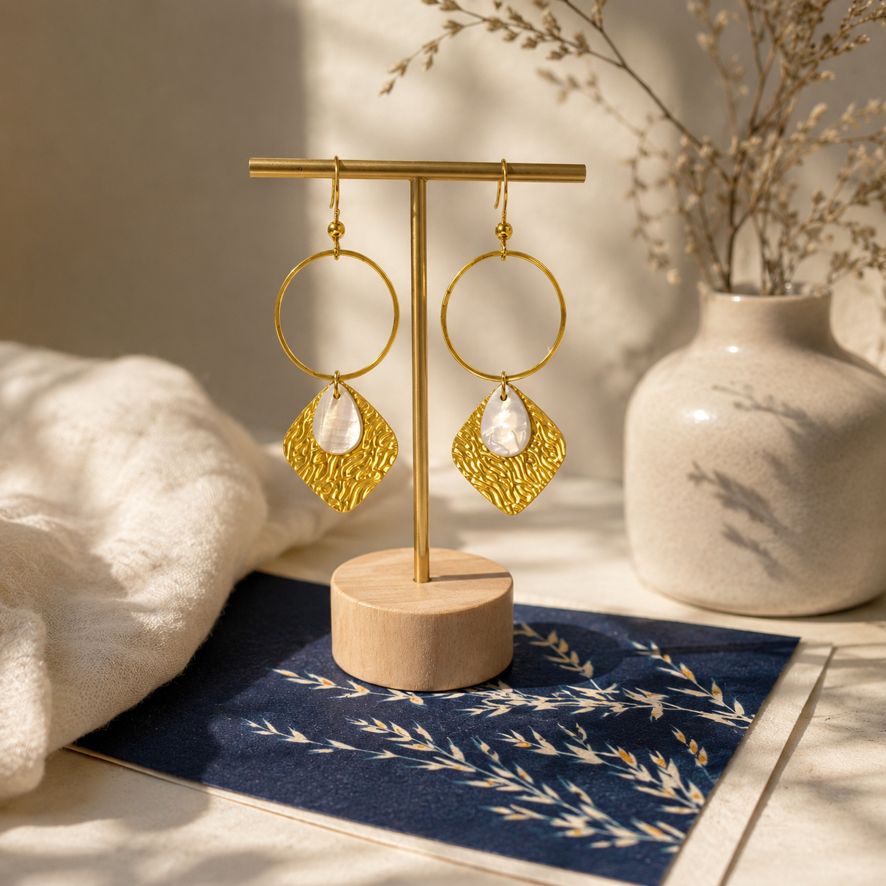White drop earrings